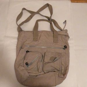 Kipling Creme Beige Tan Joslyn Tote Bag